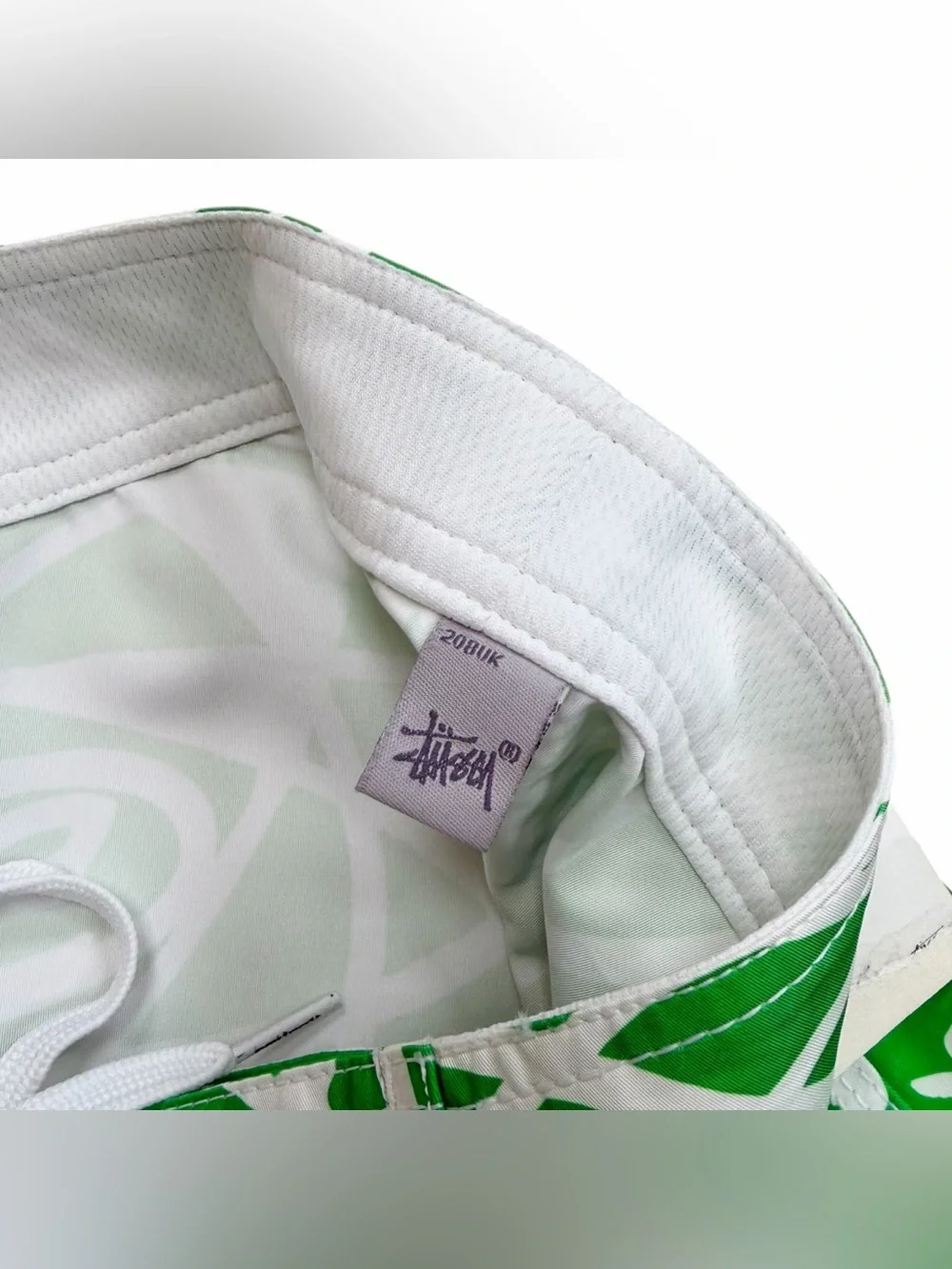Vintage Stussy x Futura Green & White Atom Bomb Print Board Shorts Size 36